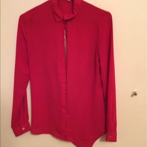 Red button up shirt